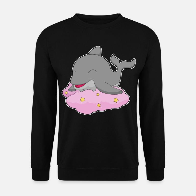 Dauphin Nuages Étoiles - Sweat-shirt Unisexe - noir