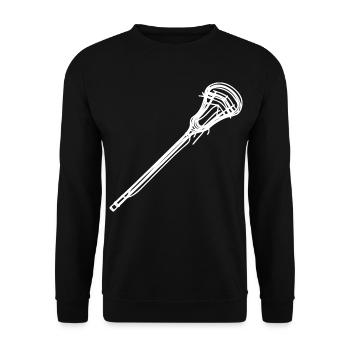 Lacrosse Racket Sketch - Unisex Sweatshirt - black - Front - Alina (178cm) & Michal (187cm)