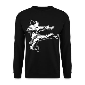Karate - Unisex Pullover - Schwarz - Vorne - Alina (178cm) & Michal (187cm)