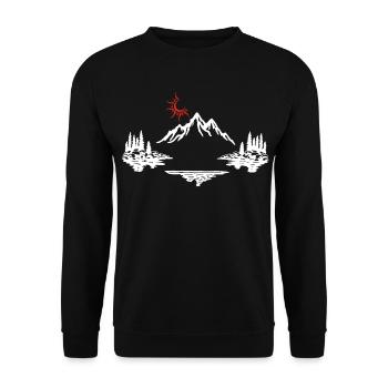 White Mountain Landscape - Unisex Sweatshirt - black - Front - Alina (178cm) & Michal (187cm)