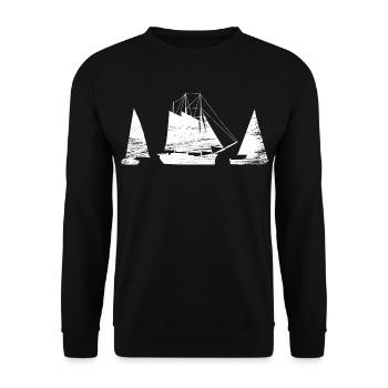 Segelboot - Unisex Pullover - Schwarz - Vorne - Alina (178cm) & Michal (187cm)