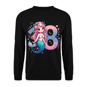 18 ans sirène doux cadeau d’anniversaire - Sweat-shirt Unisexe - noir - Devant - Alina (178cm) & Michal (187cm)