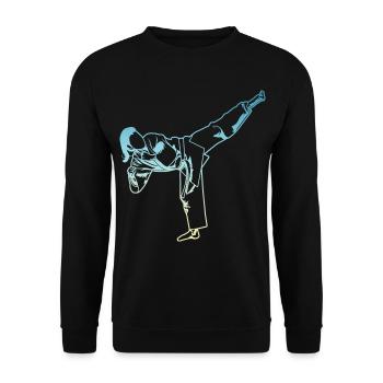 Karate Mädchen - Unisex Pullover - Schwarz - Vorne - Alina (178cm) & Michal (187cm)