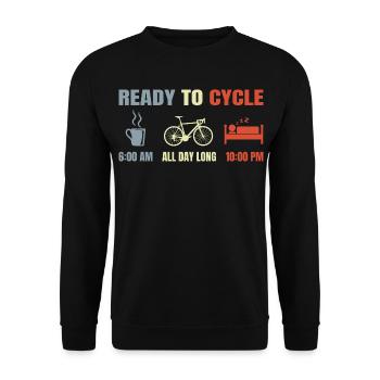 Cyclists schedule - Unisex Sweatshirt - black - Front - Alina (178cm) & Michal (187cm)
