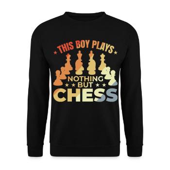 Joueur d’échecs pour enfants - Sweat-shirt Unisexe - noir - Devant - Alina (178cm) & Michal (187cm)