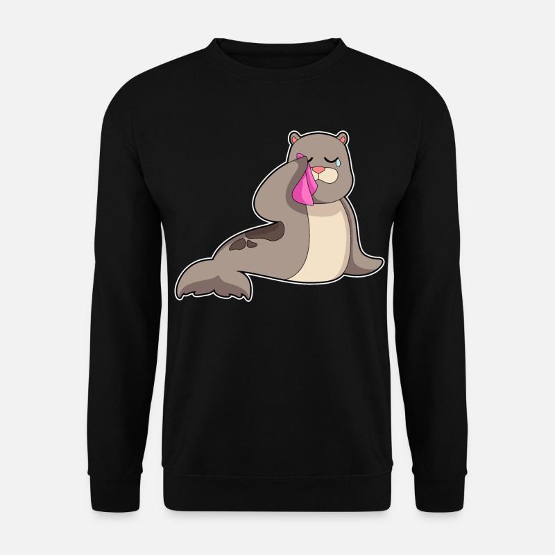 Seehund Taschentuch - Unisex Pullover - Schwarz