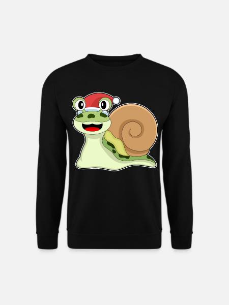 Schnecke Weihnachten Weihnachtsmütze - Unisex Pullover - Schwarz