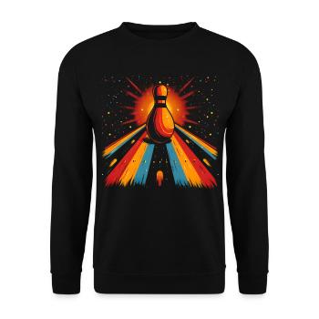 Bowling Zeichnung Vintage - Unisex Pullover - Schwarz - Vorne - Alina (178cm) & Michal (187cm)