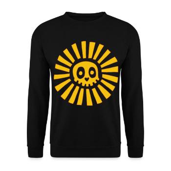 Sonniger Schädel - Unisex Pullover - Schwarz - Vorne - Alina (178cm) & Michal (187cm)