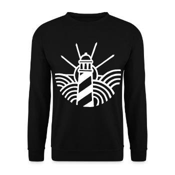 Der weiße Leuchtturm und der Ozean - Unisex Pullover - Schwarz - Vorne - Alina (178cm) & Michal (187cm)