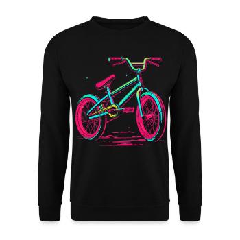 BMX Bike Vaporwave - Unisex Sweatshirt - black - Front - Alina (178cm) & Michal (187cm)