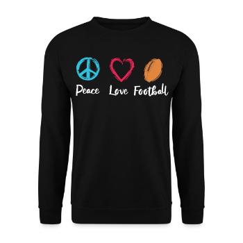 Peace Love Football - Unisex Sweatshirt - black - Front - Alina (178cm) & Michal (187cm)