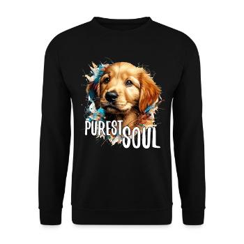 Golden Retriever Puppy Puppy Pureest Soul Dog Gift - Unisex Sweatshirt - black - Front - Alina (178cm) & Michal (187cm)
