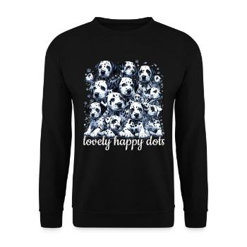 Dalmatian Puppy Puppy Cute Dots Dog Gift - Unisex Sweatshirt - black - Front - Alina (178cm) & Michal (187cm)