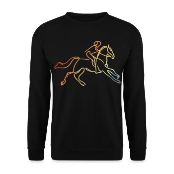 Reiter Vintage Look - Unisex Pullover - Schwarz - Vorne - Alina (178cm) & Michal (187cm)