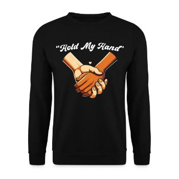 Hold My Hand – Vielfaltiger Händedruck - Unisex Pullover - Schwarz - Vorne - Alina (178cm) & Michal (187cm)