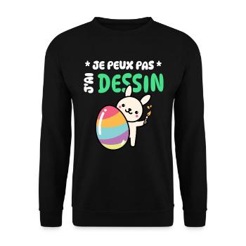 Je peux pas J'ai dessin humour bien-être - Sweat-shirt Unisexe - noir - Devant - Alina (178cm) & Michal (187cm)