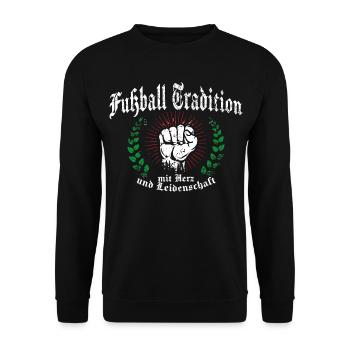 Fußball Tradition Ultras - Unisex Pullover - Schwarz - Vorne - Alina (178cm) & Michal (187cm)