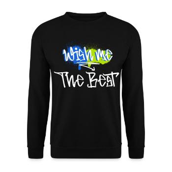 Wish me the Best motivation message - Sweat-shirt Unisexe - noir - Devant - Alina (178cm) & Michal (187cm)