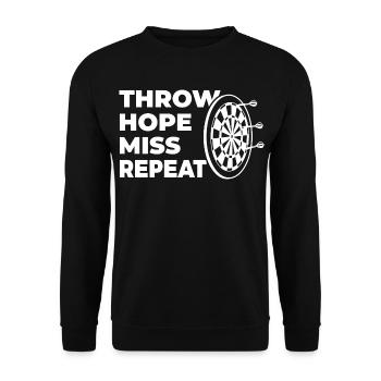 throwing, hoping, missing, repeating - Unisex Sweatshirt - black - Front - Alina (178cm) & Michal (187cm)