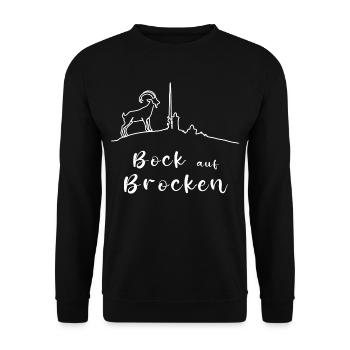 Bock auf Brocken - Harz Brocken Wandern - Unisex Pullover - Schwarz - Vorne - Alina (178cm) & Michal (187cm)