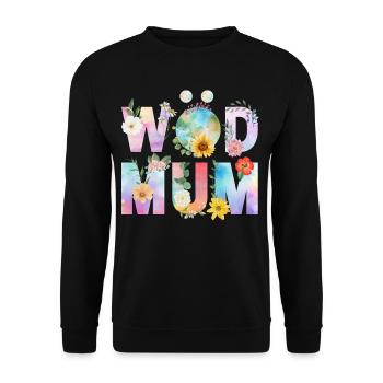 Wöd Mum - Welt Mum, beste Mama, Muttertag - Unisex Pullover - Schwarz - Vorne - Alina (178cm) & Michal (187cm)