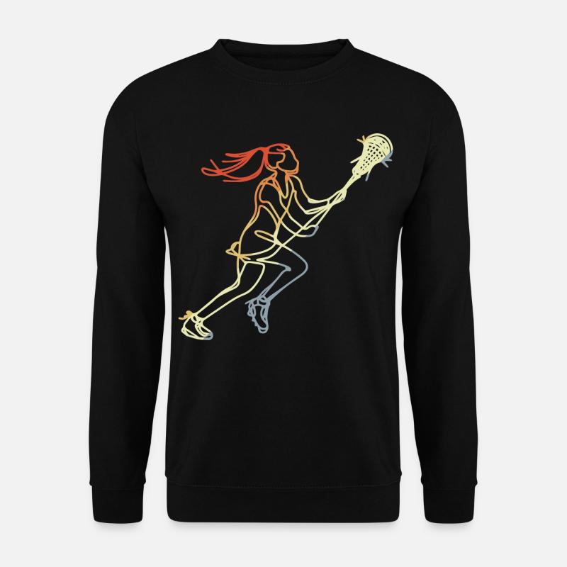 Mädchen Lacrosse Retro Stil - Unisex Pullover - Schwarz