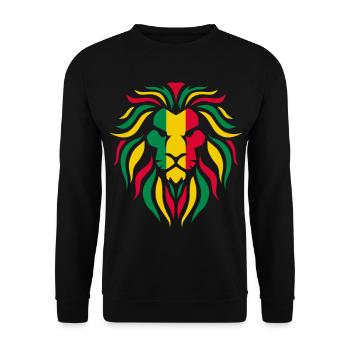 Reggae Löwe - Unisex Pullover - Schwarz - Vorne - Alina (178cm) & Michal (187cm)