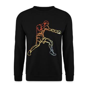Boxen im Retro Look - Unisex Pullover - Schwarz - Vorne - Alina (178cm) & Michal (187cm)