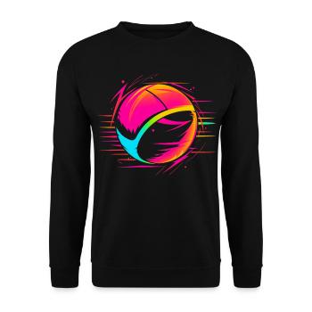 Ballon de volley-ball Retrowave Look - Sweat-shirt Unisexe - noir - Devant - Alina (178cm) & Michal (187cm)