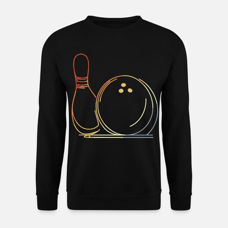 Bowlingkugel und Pin Skizze - Unisex Pullover - Schwarz