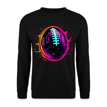 American Football Ball Steamwave - Unisex Sweatshirt - black - Front - Alina (178cm) & Michal (187cm)