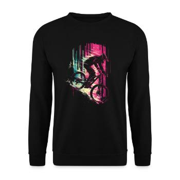 90s Mountain Bike Lovers - Unisex Sweatshirt - black - Front - Alina (178cm) & Michal (187cm)