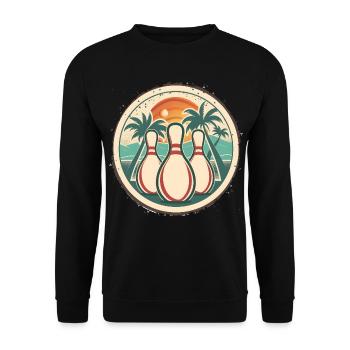 Graphismes de bowling - Sweat-shirt Unisexe - noir - Devant - Alina (178cm) & Michal (187cm)