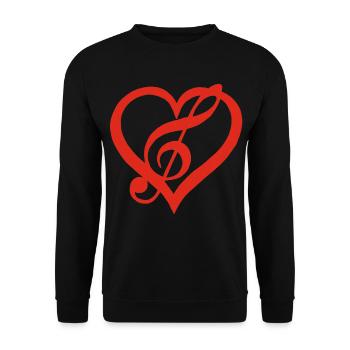 Music in the Heart (Red) - Unisex Sweatshirt - black - Front - Alina (178cm) & Michal (187cm)
