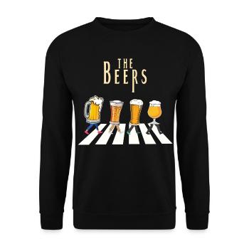 Conception de motif de bar à bière personnalisé - Sweat-shirt Unisexe - noir - Devant - Alina (178cm) & Michal (187cm)