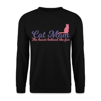 Katzen Mama - Unisex Pullover - Schwarz - Vorne - Alina (178cm) & Michal (187cm)
