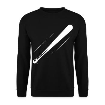 Baseballschläger Zeichnung - Unisex Pullover - Schwarz - Vorne - Alina (178cm) & Michal (187cm)