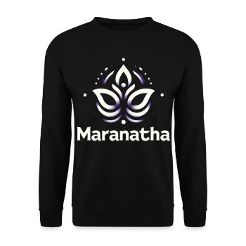 Maranatha Christus kommt bald - Unisex Pullover - Schwarz - Vorne - Alina (178cm) & Michal (187cm)