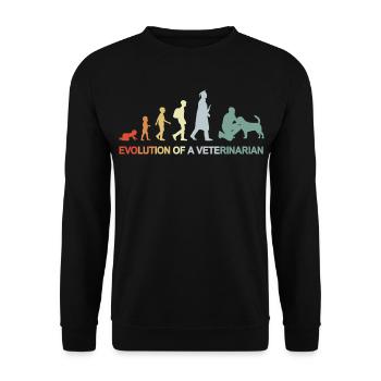 Development from child to veterinarian - Unisex Sweatshirt - black - Front - Alina (178cm) & Michal (187cm)