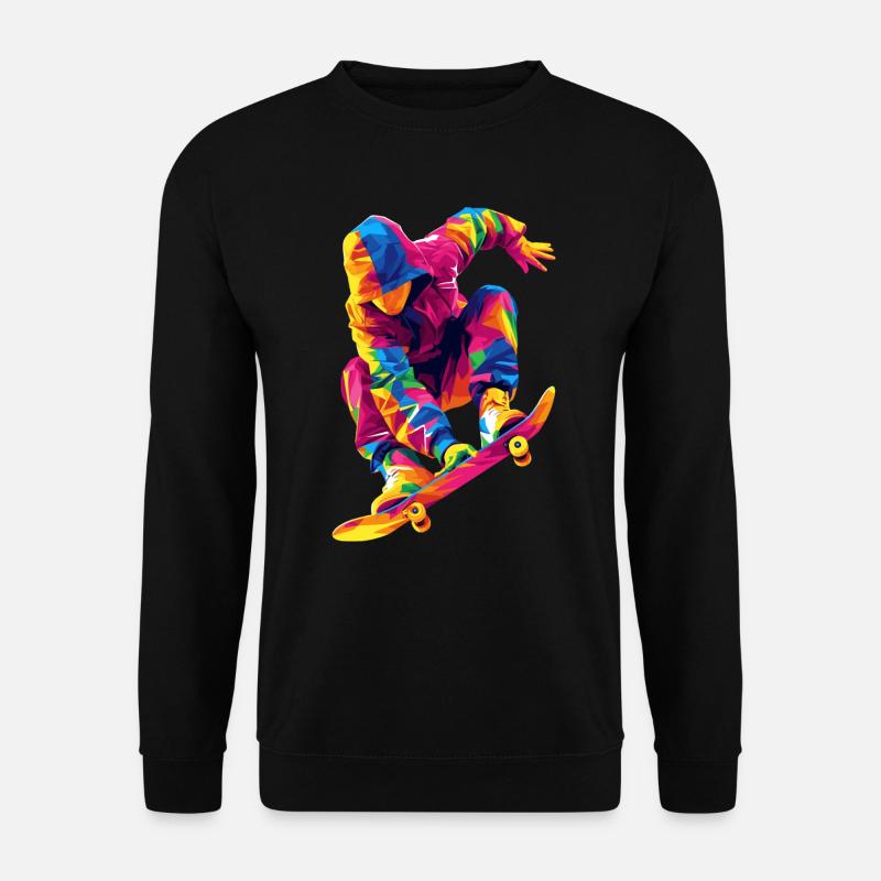 Mann, der Schlittschuh läuft - Unisex Pullover - Schwarz