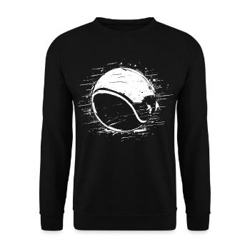 Tennisball Skizze - Unisex Pullover - Schwarz - Vorne - Alina (178cm) & Michal (187cm)