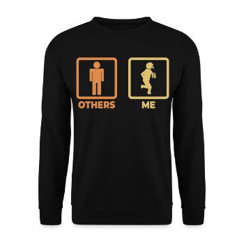 Football Strichfiguren - Unisex Pullover - Schwarz - Vorne - Alina (178cm) & Michal (187cm)