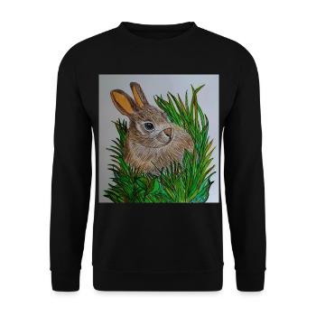 EG Bunny I Animal I Easter I Gift Idea I Holiday - Unisex Sweatshirt - black - Front - Alina (178cm) & Michal (187cm)