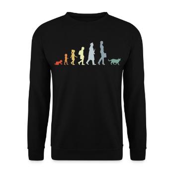 Évolution d’un amoureux des chats - Sweat-shirt Unisexe - noir - Devant - Alina (178cm) & Michal (187cm)
