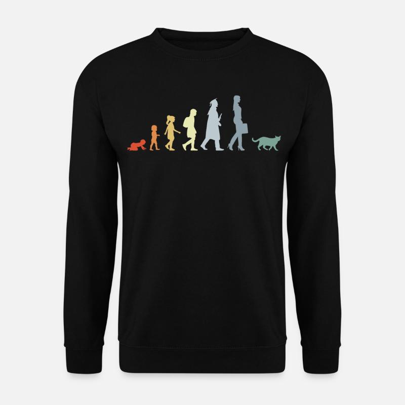 Évolution d’un amoureux des chats - Sweat-shirt Unisexe - noir