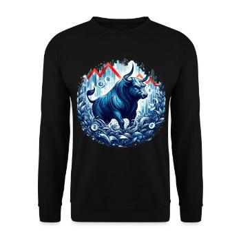 Finance Actions Taureau Wall Street Cadeau - Sweat-shirt Unisexe - noir - Devant - Alina (178cm) & Michal (187cm)