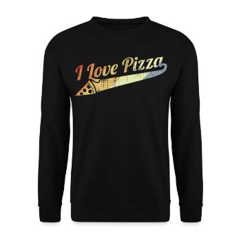 Vintage Pizza Lover Quote - Unisex Sweatshirt - black - Front - Alina (178cm) & Michal (187cm)