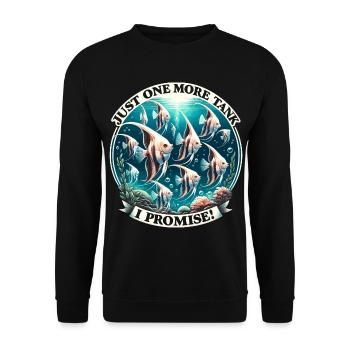 Aquarium Addiction, Aquarium Love, Angelfish - Unisex Sweatshirt - black - Front - Alina (178cm) & Michal (187cm)