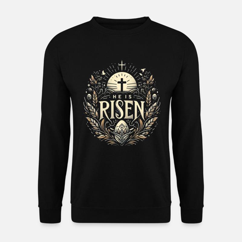 He is Risen Cross & Light - Unisex Sweatshirt - black